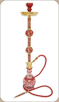 Кальян с колбой из богемского стекла Royal-352-red